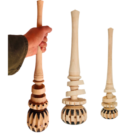 Imagen de 3 Molinillos De Madera P Chocolate - Mini - Mediano Y Grande