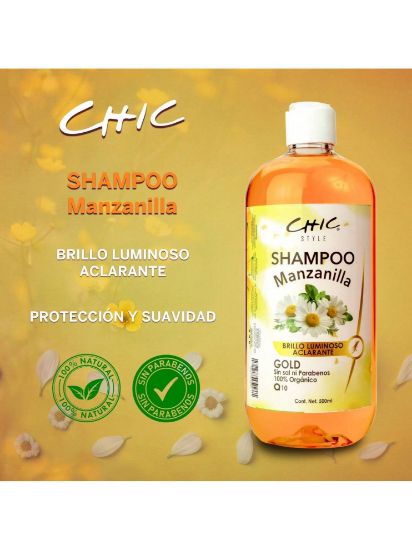 Imagen de Shampoo Aclarante de Manzanilla Sin Sal ni Parabenos 100% Orgánico 500ml