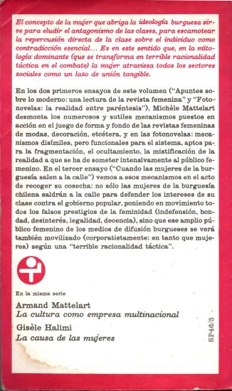 Imagen de La Cultura de la Opresión Femenina, M. Mattelart. Ed. ERA