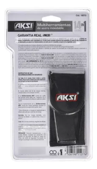 Imagen de Navaja Multiherramienta Aksi 14 Funciones Acero Inoxidable