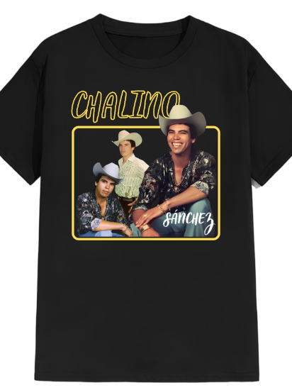 Imagen de Playera manga corta 100% algodón diseño estampado "Chalino" 
