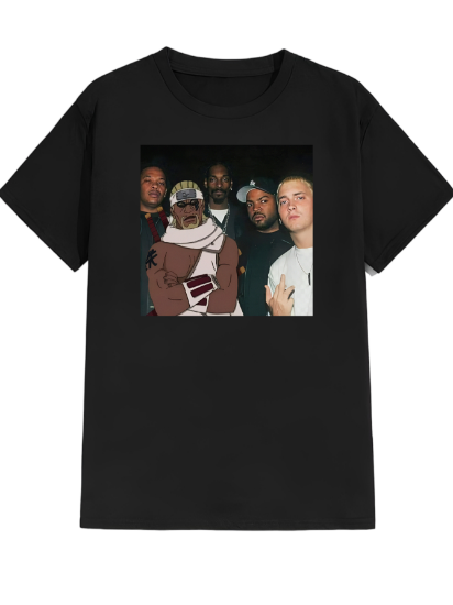 Imagen de Playera manga corta 100% algodón diseño estampado "Raperos" 