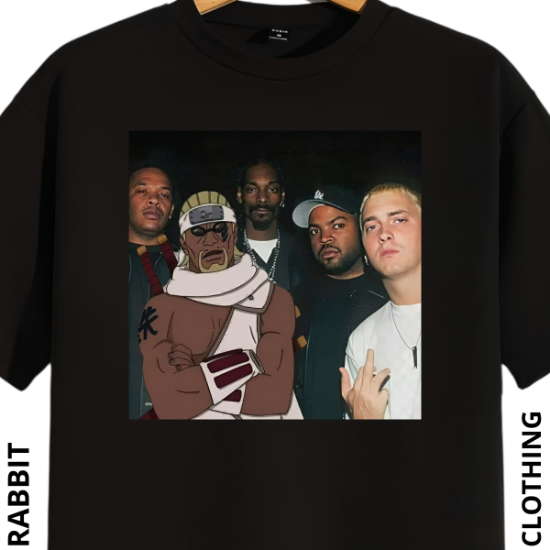 Imagen de Playera manga corta 100% algodón diseño estampado "Raperos" 