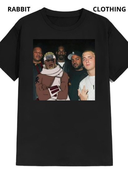 Imagen de Playera manga corta 100% algodón diseño estampado "Raperos" 