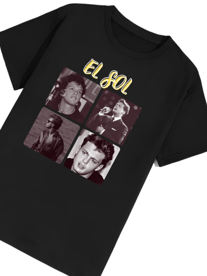 Imagen de Playera manga corta 100% algodón diseño estampado "El sol"