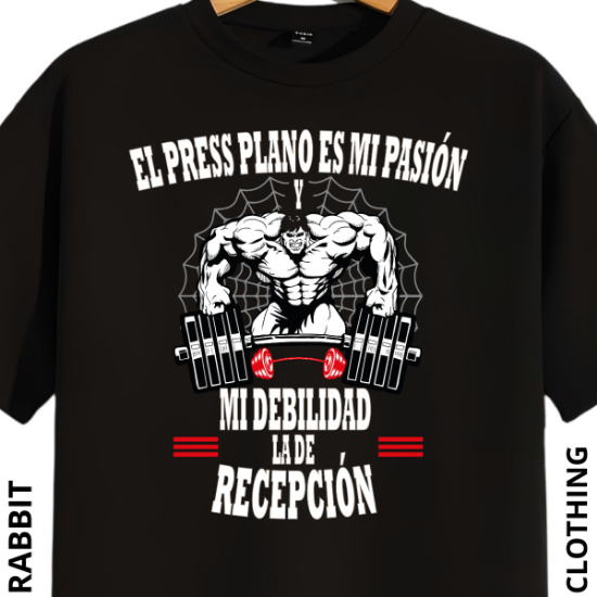 Imagen de Playera manga corta 100% algodón diseño estampado "Press plano mi pasión"