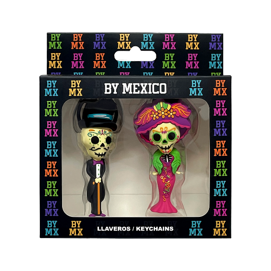 Imagen de By Mexico Llavero 3D Dúo  Catrines Florencio y Felisa  