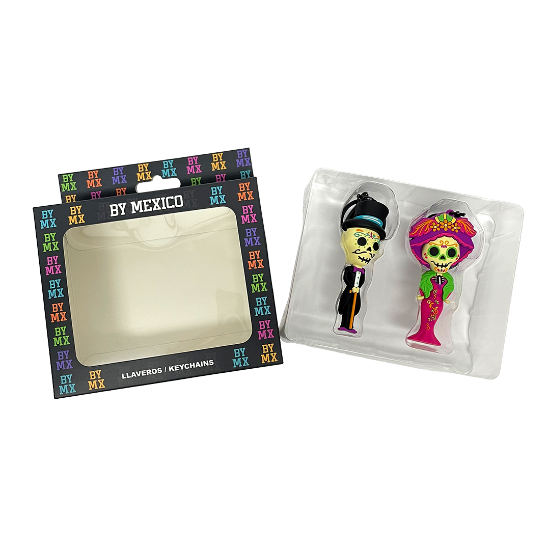 Imagen de By Mexico Llavero 3D Dúo  Catrines Florencio y Felisa  