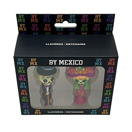 Imagen de By Mexico Llavero 3D Dúo  Catrines Florencio y Felisa  