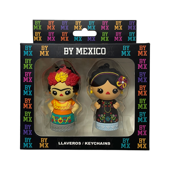 Imagen de By Mexico Llavero 3D Dúo Muñecas Carmen Chu y Juanita 