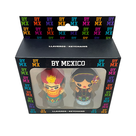 Imagen de By Mexico Llavero 3D Dúo Muñecas Carmen Chu y Juanita 