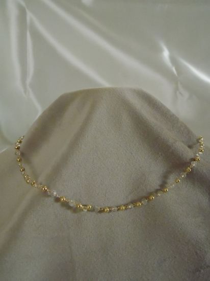 Imagen de Choker de bolitas de cristal hecho de chapa de oro