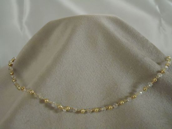 Imagen de Choker de bolitas de cristal hecho de chapa de oro