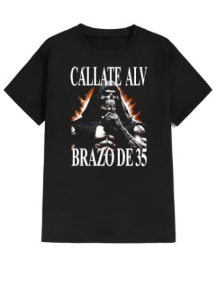 Imagen de Playera manga corta 100% algodón calacas chidas gym " brazo de 35" 