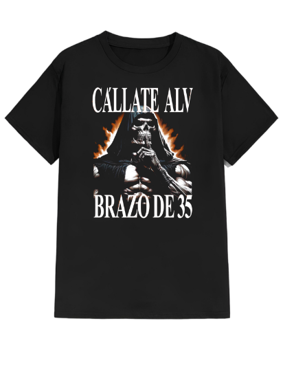 Imagen de Playera manga corta 100% algodón calacas chidas gym " brazo de 35" 