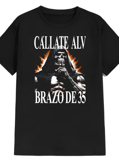 Imagen de Playera manga corta 100% algodón calacas chidas gym " brazo de 35" 