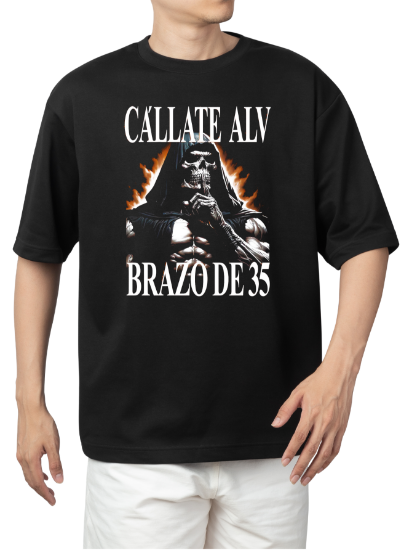 Imagen de Playera manga corta 100% algodón calacas chidas gym " brazo de 35" 