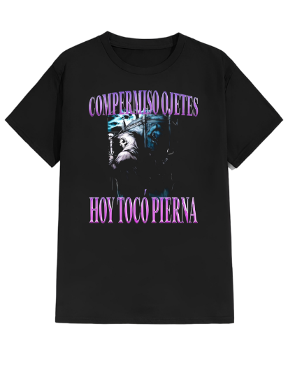 Imagen de Playera manga corta 100% algodón calacas chidas gym " Hoy toco pierna" 