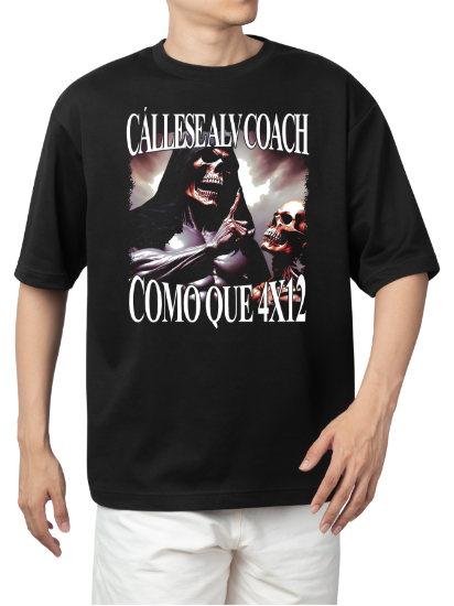 Imagen de Playera manga corta 100% algodón calacas chidas gym "Cállese coach" 