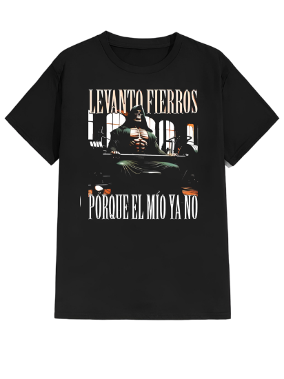 Imagen de Playera manga corta 100% algodón calacas chidas gym "Levanto fierros"
