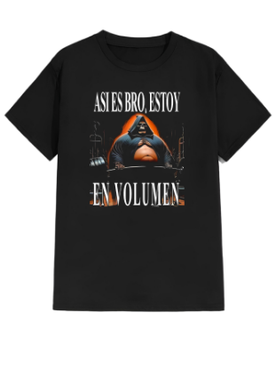 Imagen de Playera manga corta 100% algodón calacas chidas gym "Así es bro estoy en volumen"