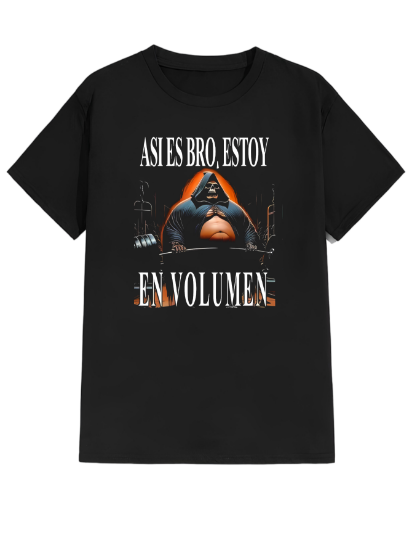 Imagen de Playera manga corta 100% algodón calacas chidas gym "Así es bro estoy en volumen"