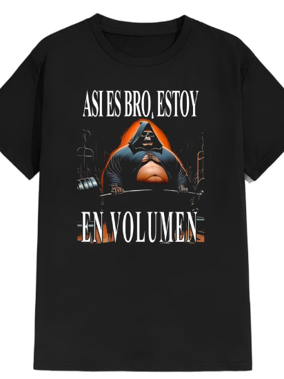 Imagen de Playera manga corta 100% algodón calacas chidas gym "Así es bro estoy en volumen"