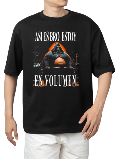 Imagen de Playera manga corta 100% algodón calacas chidas gym "Así es bro estoy en volumen"