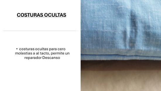 Imagen de FUNDA PARA ALMOHADA MATRIMONIAL 100% LINO Y 100 % ALGODON (AZUL -ENCAJE CALADO BLANCO)