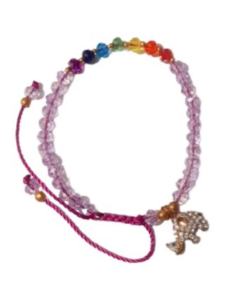 Imagen de Pulsera Lila Con Elefante Y 7 Chakras - Abrecaminos
