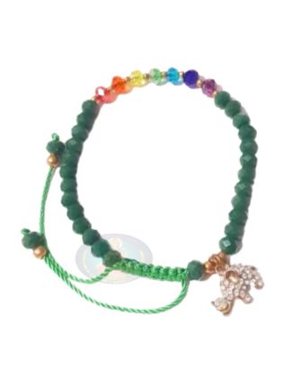 Imagen de Pulsera Verde Con Elefante Y 7 Chakras - Abrecaminos Ganesha