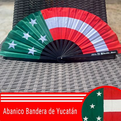 Imagen de Mr. Banderas - Abanico de Mano Bandera de Yucatán 34cm