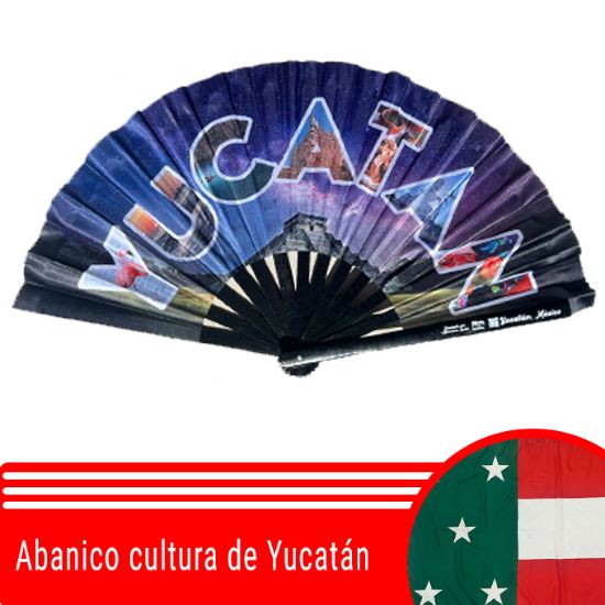 Imagen de Mr. Banderas - Abanico de Mano Cultura de Yucatán 34cm