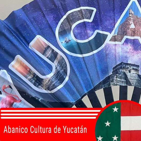 Imagen de Mr. Banderas - Abanico de Mano Cultura de Yucatán 34cm