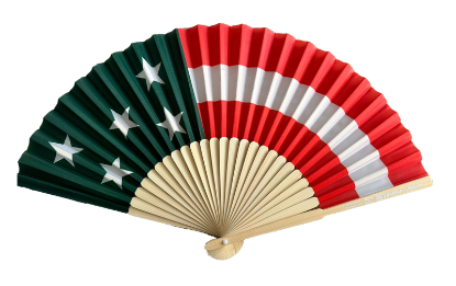 Imagen de Mr. Banderas - Abanico de Mano Bandera de Yucatán 23cm