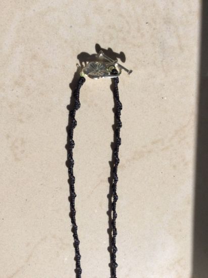 Imagen de Colgante Mexicano prehispánico Coyolxauhqui Obsidiana con Collar de perlas de rio y agata negra, joyería Mexicana