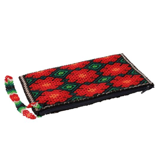 Imagen de Bolso de mano wixárika en tonalidades rojas