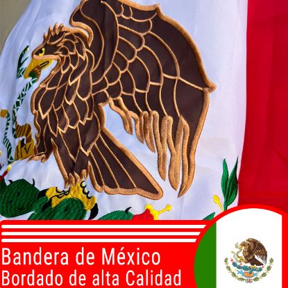 Imagen de Mr. Banderas - Bandera de México Escudo Bordado Premium 60cm x 90cm