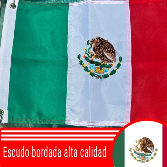 Imagen de Mr. Banderas - Bandera de México Bordado Nautica - Moto 30cm x 45cm
