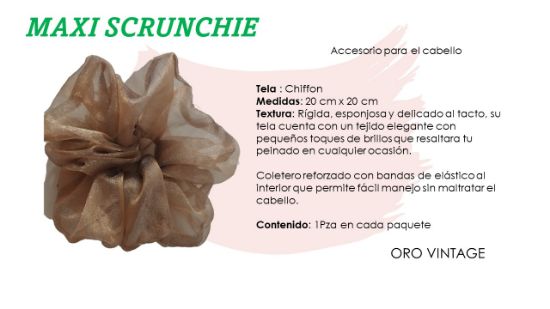 Imagen de MAXI SCRUNCHIE  CHIFON MULTICOLOR ROSA -VERDE