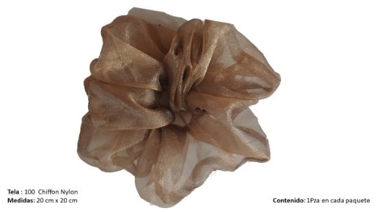 Imagen de MAXI SCRUNCHIE  CHIFON MULTICOLOR ROSA -VERDE