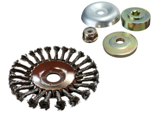 Imagen de Cortador de alambre trenzado para desbrozadora 8" de diámetro incluye roldanas de ajuste M10L