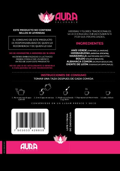 Imagen de Té Sin Stevia Aura Digestiva 100% Natural 200g