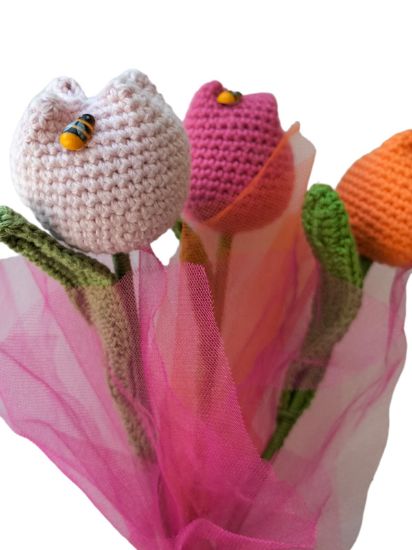 Imagen de Set de tulipanes tejidos 