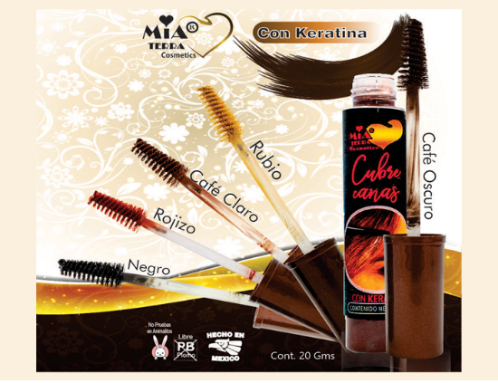 Imagen de Cubre Canas Con Cepillo Instantáneo En Gel CAFÉ CLARO Mia Terra Cosmetics