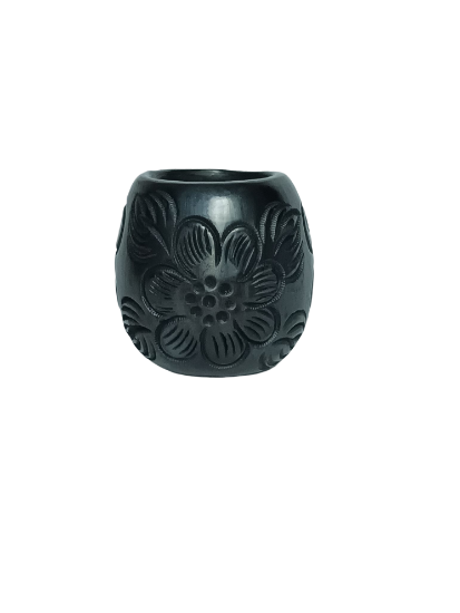 Imagen de Set de 4 vasos mezcaleros de barro negro Oaxaca