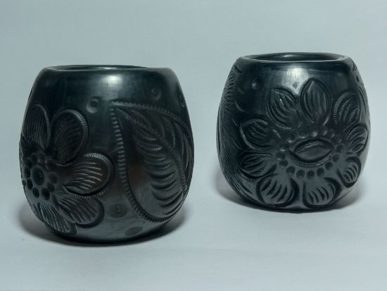 Imagen de Vaso Mezcalero de barro negro de Oaxaca