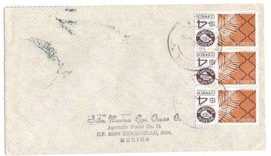 Imagen de MÉXICO EXPORTA MAT CONSTRUCCIÓN SOBRE CIRCULADO 1984 DE MONTERREY A HERMOSILLO