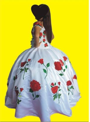 Imagen de Vestido para Xv años con bordado de rosas