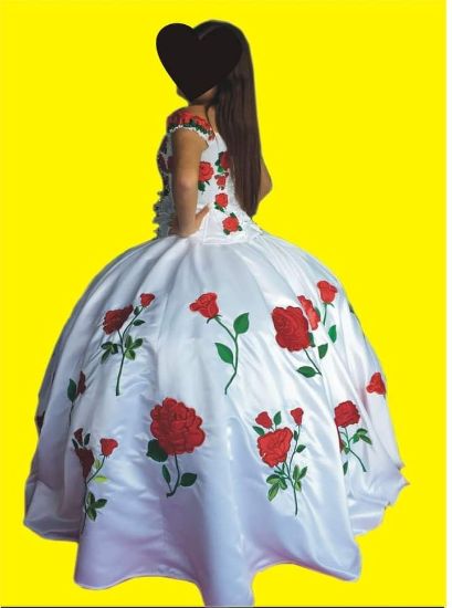 Imagen de Vestido para Xv años con bordado de rosas